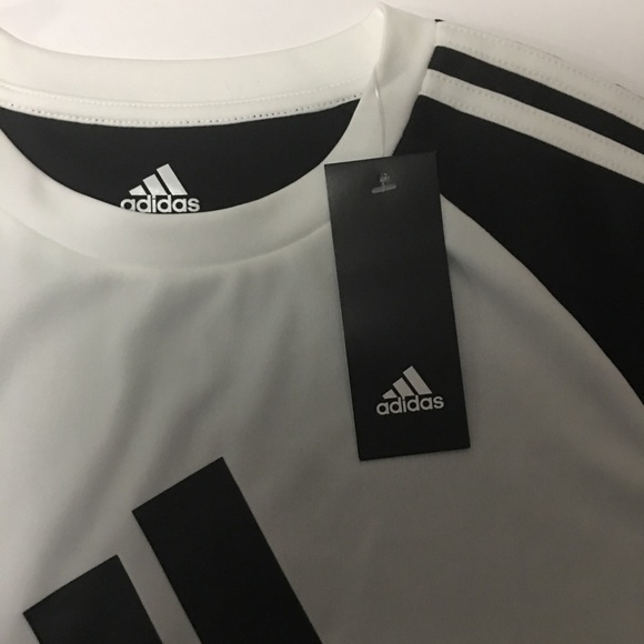 Adidas Boys Shirt Athletics Black White XL 18/20 - Picture 5 of 8